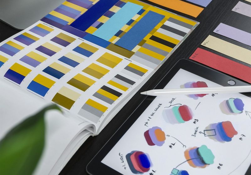 Brand colour swatches and design materials